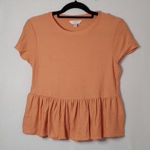 Cute orange Lauren Conrad ruffle top